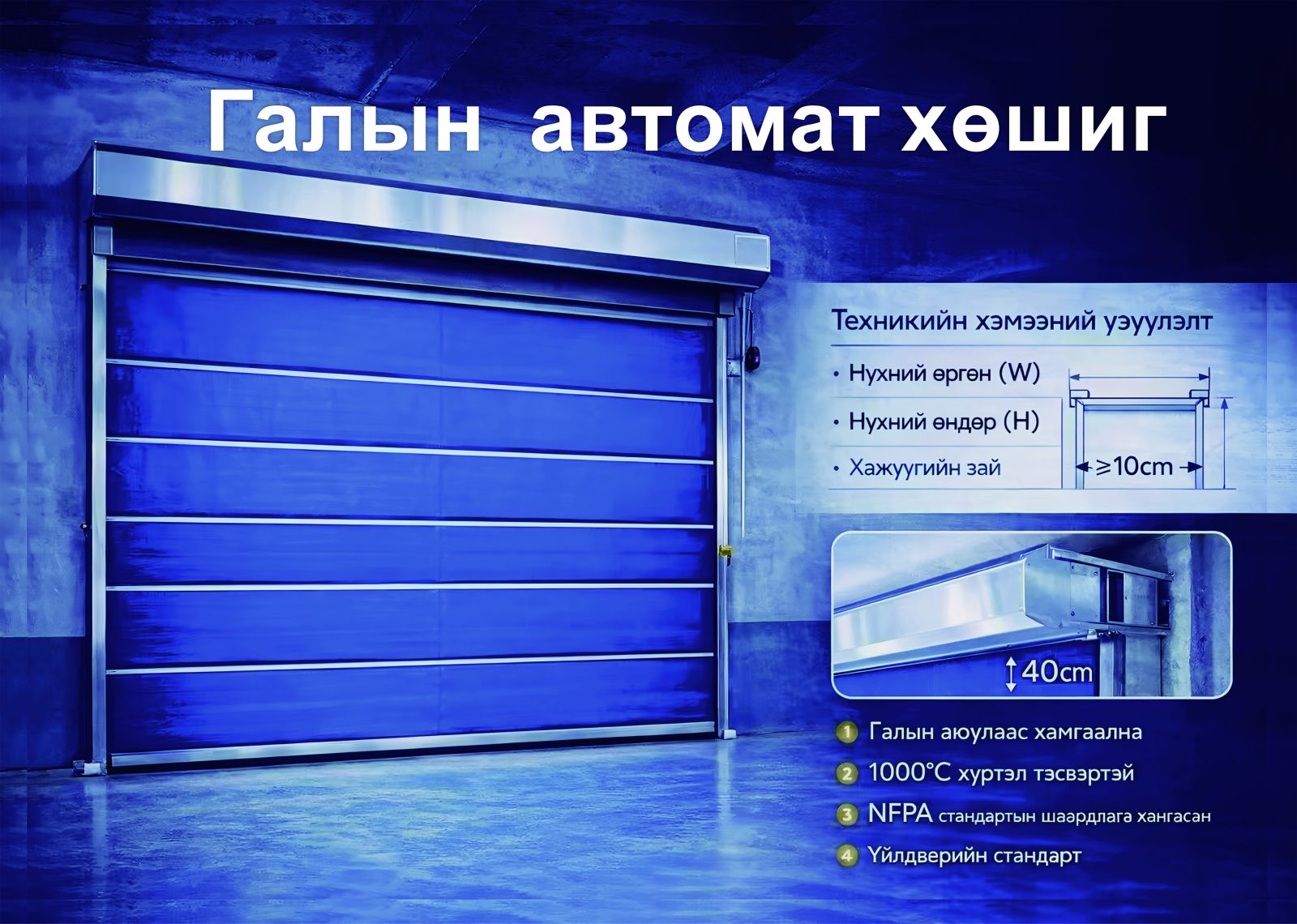 Галд тэсвэртэй роллет хаалга — галын аюулгүй байдал